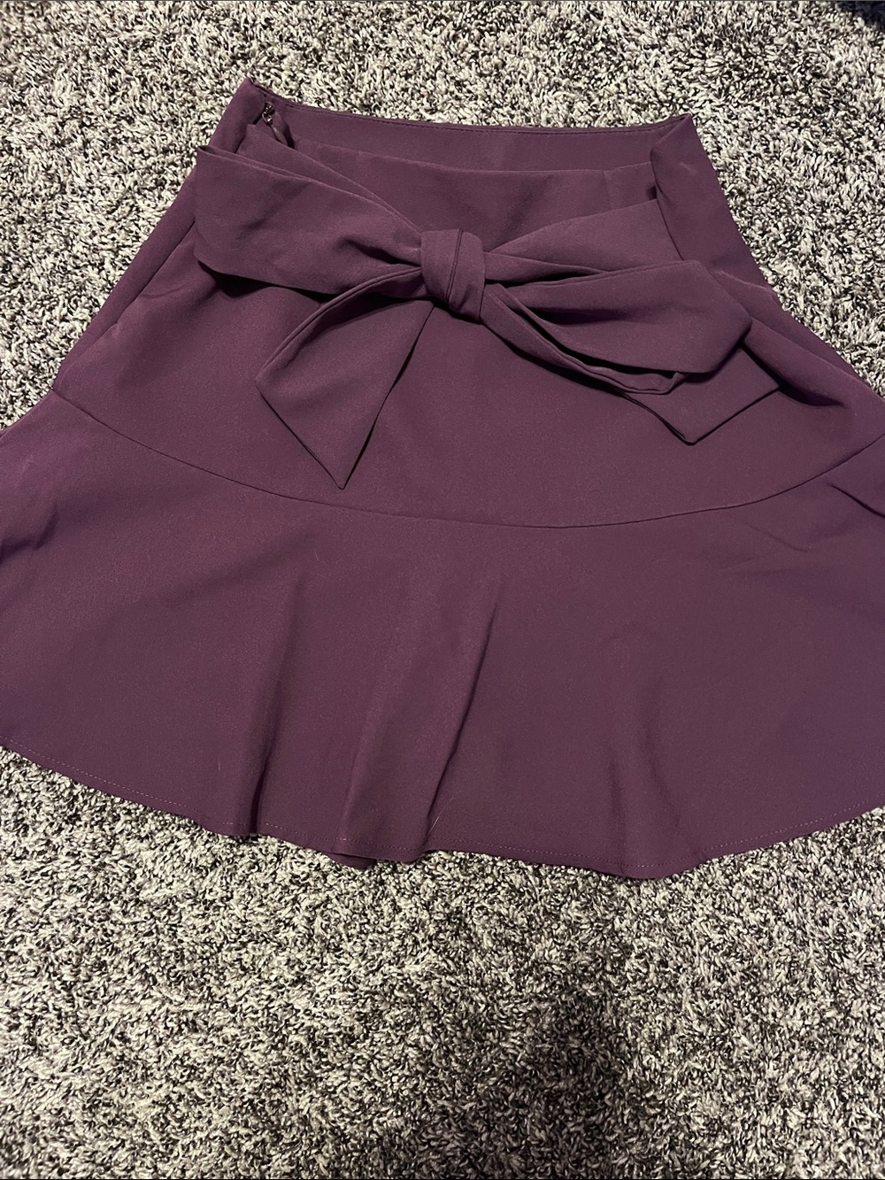 Zara Plum Bow-Front Skater Skirt